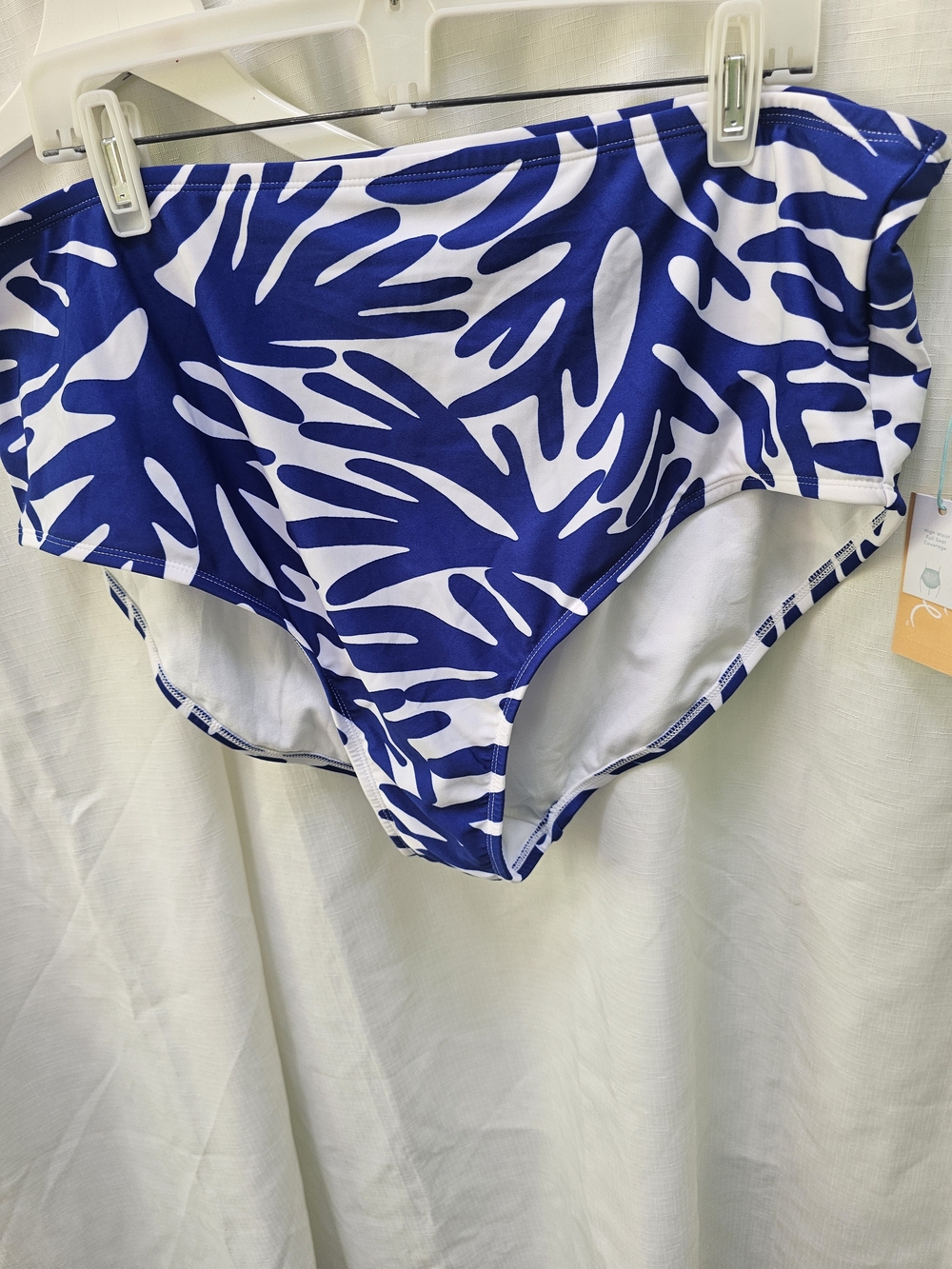 NWT Kona Sol Plus Size 2X 20-22 High Waist Bikini Bottom Blue Coral